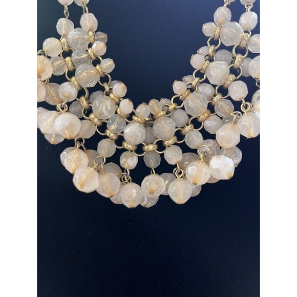 Vintage Statement Pale Pink Stone Cluster Necklace Dell Adjustable Chain - Picture 2 of 5